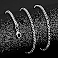 Miniatyrbillede 1 af 5: 1,5-5,0 mm Dame Herre Rustfrit Stål Sølv Fransk Reb Boks Kæde Briolette Catena Venetian Link Halskæde 45-80 cm