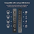 Miniatyrbilde 5 av 5: 4 inn 4 ut KVM USB2.0 Switch Hub Adapter USB2.0 Printer Splitter Switch for PC Laptop Tastatur Mus Skjerm