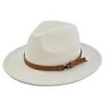 Pikkukuva 1 / 5: Retro jazz -hattu mokkanahkavyöllä villahattu cowboy-hattu retro jäljitelmä villahattu lierihattu BF150