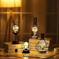 Miniatyrbillede 2 af 5: LED Bordlampe Læselampe Natlampe Soveværelse Sengelampe Skrivebordsbelysning Stue Retro Jern Boligindretning, D