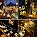 Miniatyrbillede 5 af 5: Globe String Lights Plug-in Metal Ball Fairy Lights, Kan forbindes med hale stik, Justerbar med flere tilstande, Nyhedsdekorationer