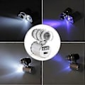 Miniatyrbillede 2 af 4: 60x Mini Illumineret Lomme Juveler Lup Forstørrelsesglas Justerbart Mikroskop Med UV Fluorescensdetektor Og LED Hvide Lys Jiujiuso