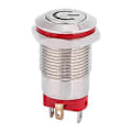 Miniatyrbilde 1 av 4: 4-pinners vanntett 12mm metallknappbryter, strømformet LED selvlåsende bryter (Hvit 3~9V)