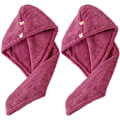 Miniatyrbillede 1 af 5: 2-pak mikrofiber hårbandana wrap tørrehåndklæder til kvinder med langt, krøllet, vådt hår style6