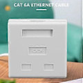 Miniatyrbilde 3 av 4: Rj45 Nettverkskontakt - Skjermet Overflatemontert Dobbel Veggkontakt Med Cat6a Ethernet Lan Kabelport