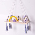 Miniatyrbild 1 av 5: Väggflytande hylla, träväggshyllor Swing Shelf Plant Hanger med snöre, hängande rep Hyllor Sovrumshyllor Swing Plant Stands In