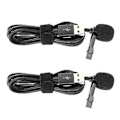 Miniatyrbillede 2 af 5: 2 stk. Mini USB-mikrofon Kompakt Professionel Ledningsført Reverskraveclips til Interview