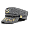 Miniatyrbild 1 av 5: Krona Brittisk flottans mössa metall veteax basker mode skärmmössa åttakantig läder flat cap