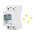 Miniatyrbild 1 av 4: 1-fas 2-tråds energimätare Multifunktionell LCD Digital Display 2P DIN-skena Elmätare för Hemmet