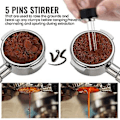 Miniatyrbillede 3 af 5: 2 I 1 53.m Espresso Tamper, Tamper Med Omrører, Mindre Stål Espresso Presserværktøj