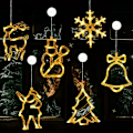 Miniatyrbillede 1 af 5: Julevindue lys, 6 stk. LED sugekop vindue lys, julevindue dekoration lys, 3D hængende julelys, LED julelys
