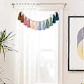 Miniatyrbillede 4 af 5: Boho Guirlande med Træperler Jordfarvet Regnbue Guirlande til Klasseværelse Børnehave Fest Børneværelse Værelse Kollegium A