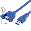 Miniatyrbilde 3 av 5: Usb3.0 Hann til Hunn Skjøteledning Med Skruehull Med Øre (1m)
