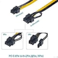 Pikkukuva 2 / 5: 12 kpl 6-nastainen PCI-E - 8-nastainen (6+2) PCI-E (uros-uros) GPU-virtajohto 50cm näytönohjaimille, louhintapalvelimen breakout