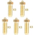 Miniatyrbillede 2 af 5: 20 stk. Messingdyser Kit til 3, 3D Printer 8 stk. 0,4 mm og 3 stk. 0,2 mm, 0,6 mm, 0,8 mm, 1,0 mm Dyser Kit