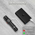 Miniatyrbild 4 av 5: USB-laddningsbar ficklampa mini bärbar starkt ljus långskott zoom, 2 st