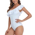 Miniatyrbillede 2 af 5: One Piece Dame One Shoulder Badedragt Strand Flæse Badedragt Asymmetrisk Kvinde Badetøj Rygløs Tankini