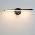 Miniatyrbillede 1 af 5: Dæmpbar LED-spejlys med afbryder, 300° drejelig badeværelsesvæglampe LED 5W 4000K badeværelsesspejlampe til toiletbord vask, 41cm, sort