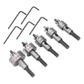 Miniatyrbillede 4 af 5: 5 stk. hulsavsæt, højhastighedsstål, 16-30 mm, til metal, jernplade, gipsplader - Rømmeborebits hulsæt