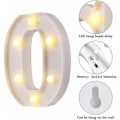Miniatyrbillede 3 af 5: LED Marquee Bogstavlys 26 Alfabetet Oplyste Bogstaver Skilte Perfekt til Bryllupsfest Bar Dekoration (Hvid O)-Fei Yu