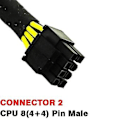 Pikkukuva 2 / 5: CPU 8-nastainen uros - CPU 8(4+4)-nastainen uros, EPS-12V emolevyn virtalähdeadapterikaapeli modulaarisille virtalähteille
