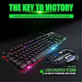 Miniatyrbilde 2 av 5: 104 Tasters Gaming Tastatur og Mus Kablet Tastatur Bakgrunnsbelyst Tastatur Gamer Stille Gaming Mus Sett for PC Laptop