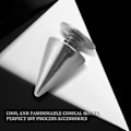 Pikkukuva 5 / 5: 100 kpl/setti 9,5 mm Hopeanväriset kartionastat Ruuvikiinnitteiset niitit DIY askarteluun, punk-tyyli