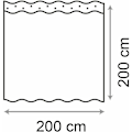 Miniatyrbillede 2 af 5: Bruseforhæng 200x200cm(BxH) Polyester Anti-Mildew Badeværelse Bruseforhæng Vandtæt Tyk Mosaik Mønster Kar Forhæng Liner med Spænder/H