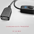 Miniatyrbillede 5 af 5: USB A Hun til Han Forlængerkabel med Tænd/Sluk-knap USB Data