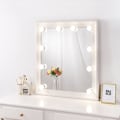 Miniatyrbilde 1 av 3: DIY Hollywood speil med lys, justerbar lysstyrke, selvklebende speillyssett for sminkebord, pluggbar sminkelampe for baderomsspeil