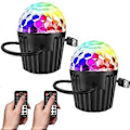 Miniatyrbilde 1 av 5: 2-pakning Bærbar Mini Diskokule Lys for , RGB DJ Strobelys med Fjernkontroll, Lydaktiverte Scenelys
