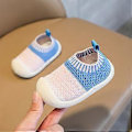 Miniatyrbilde 1 av 5: Vår- og høstsko for baby og småbarn, flygende vevde guttesko, sklisikre myke såler, barnesko 1-3 år gamle jenter strikkede sko 2 FZ-C blå p