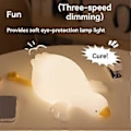 Miniatyrbillede 4 af 5: Stor Hvid Gås Natlampe Børne Sengelampe Sjov Klap Lampe USB Genopladelig Blødt Lys Øjenbeskyttelse Sovelampe