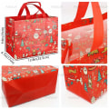 Miniatyrbilde 2 av 5: 4 stk julegaveposer, julevesker med håndtak, julegodteposer, juleposer i non-woven for innpakning av gaver, julepar