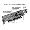 Pikkukuva 3 / 5: M.2 Nvme Ssd Ngff - Pcie 3.0 X16 -sovitin M-avain B-avain Msata Pci -laajennus Sata 3 in 1 -muunnin Ris