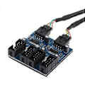 Miniatyrbillede 3 af 5: Hovedkort USB 9-pin Udvidelseskabel 1 til 4 Hun Splitter til Computer Kabinet-