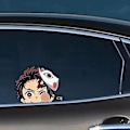 Pikkukuva 5 / 5: 4 kpl Anime-autotarroja Japanilainen anime-autotarra tuulilasiin Ikkunatarrat Vedenpitävät autotarvikkeet