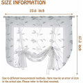 Pikkukuva 3 / 5: Roomalaiset verhot Voile Sheer Fabric Lyhyt verho pienelle ikkunalle Makuuhuoneen olohuone Keittiö 60X120cm (Valkoinen)