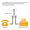 Miniatyrbilde 4 av 4: 2 stk. 6p4c Rj11 Hann Til 2x Hunn Splitter Telefonkontakt Adapter