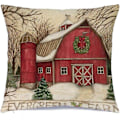 Miniatyrbilde 4 av 5: Set med 4 juleputetrekk, 18 x 18 tommer Xmas-serie putetrekk putetrekk putetrekk, bomull glidelås firkantet juledekorasjoner