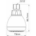 Miniatyrbilde 2 av 5: 1 pakke dusjhode med høyt trykk, G1/2-tilkobling, universelt dusjhode med justerbar metallkule, fast kromdusjhode, 2,0 GPM