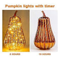 Miniatyrbilde 5 av 5: Glassgresskar Opplyst med Ornamenter LED-lys for Midtstykke Thanksgiving Halloween Høstdekorasjon L