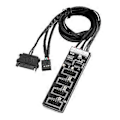 Miniatyrbild 1 av 5: 9-Pin USB Header Splitter, USB 2.0 Header Splitter med SATA-strömkabel, Intern USB-hubb för CPU/RGB-ljus/Skrivare