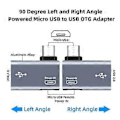 Miniatyrbild 4 av 5: 2 st OTG-adapter för 90 graders vänster/höger vinkel Micro-USB till USB OTG-adapter för Android-telefon och surfplatta