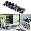 Pikkukuva 4 / 5: M.2 KEY-M NVME PCI-E - 4 Port SATA3.0 Laajennus Kovalevy HDD SSD Adapteri Lisäkortit Ajurivapaa JMB582