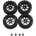 Pikkukuva 1 / 5: 4 kpl 12 mm Hex-pyörän vanteet ja OD 2,59 tuuman kumirenkaat RC 1/10 On-Road Touring -autoon, C