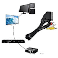 Miniatyrbilde 2 av 5: 1.8M/6FT Scart-kabel til 3 RCA AV TV-video for NES-konsoll RGB-linje Scart til 3 RCA-videokabler erstatning