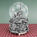Pikkukuva 3 / 5: Pariisi Eiffel-torni lumipallo-soittorasia automaattisella lumisateella ja värikkäillä valoilla, 100mm 15cm korkea