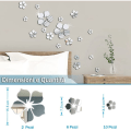 Miniatyrbilde 4 av 5: 3D Krystall Blomster Veggklistremerker, Flyttbare Speil Veggklistremerker, Akryl Veggklistremerker for Barnerom, DIY Dekorasjon -3
