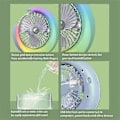 Miniatyrbillede 3 af 5: LED Ventilator Batteridrevet Støjsvag Ventilator Bærbar Befugtningsventilator med 600ml Tank 3 Hastigheder Justerbar USB Genopladelig Ventilator C